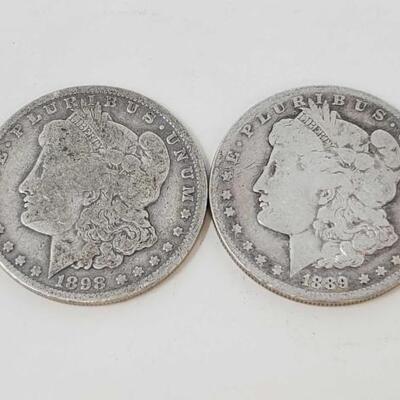 #2558 â€¢ 1889 and 1898 Morgan Silver Dollars