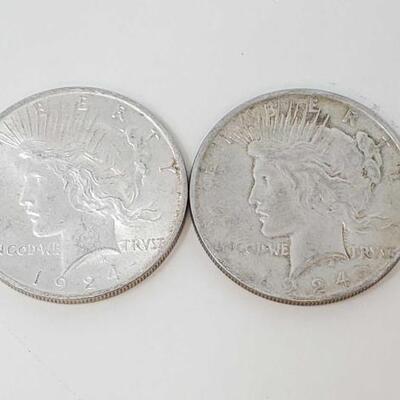 #2620 â€¢ 2 1924 Silver Peace Dollars