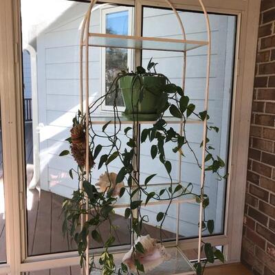 Wrought iron and glass stand $59