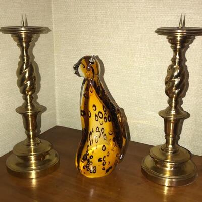 Large Brass candle holders