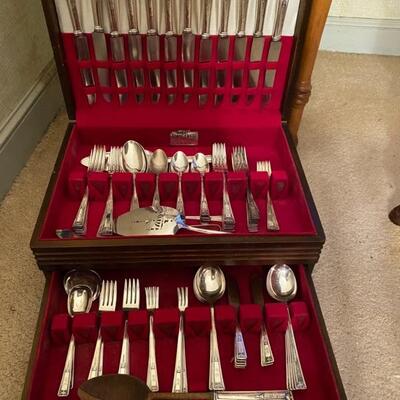 Set of silver plated flatware