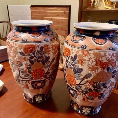 Pair of Eastern colorful Large vases