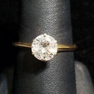 1.69 carat Solitaire Diamond Ring in 14k Gold I3/ I-J