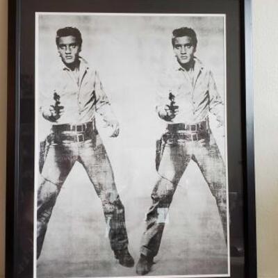 1516	

Framed Lithograph Of Elvis Presley By Andy Warhol With COA
Measures Approx 40