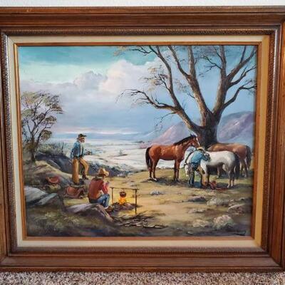 1510	

Framed Painted Artwork
Measures Approx 31
