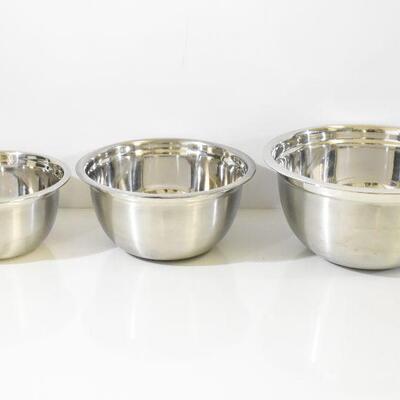 Cook Pro 3 Pc Stainless Mixing Bowl Set