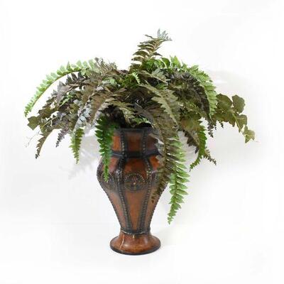 Metal Vase with Artificial Fern 16