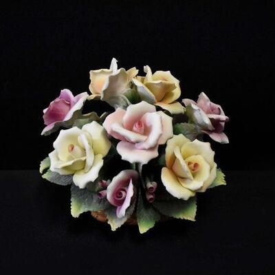 Capodimonte Rose Bouquet Made In Italy 6 1/2