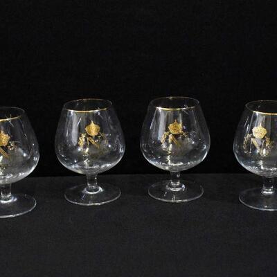 Brandy Glasses - Set of 4 - N Printed on Front
