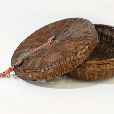 Asian Basket with Lid 10 1/2