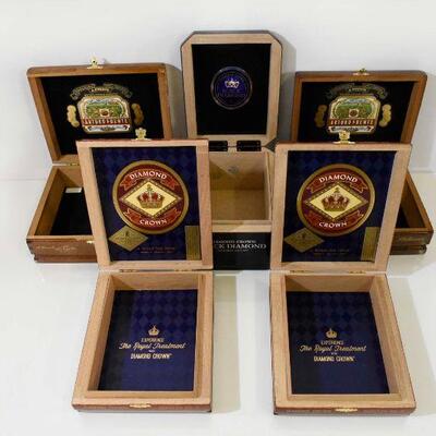 5 Wooden Cigar Boxes EMPTY