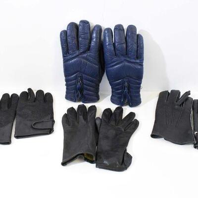 Leather Gloves - 4 Pairs