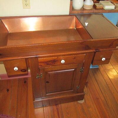 Copper lined dry sink