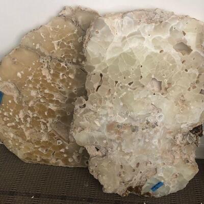 Various Calcite and Onyx slabs, perfect for tables! Around 36