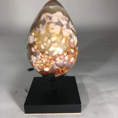 Agate egg on custom mount $65