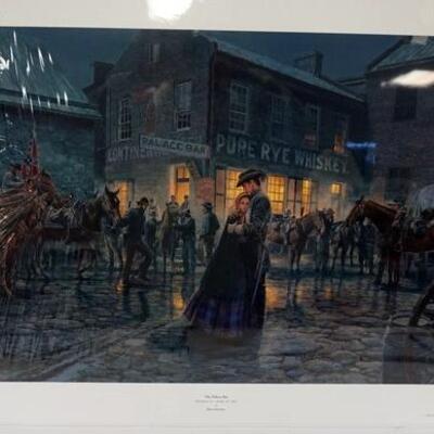1075	MORT KUNSTLER LIMITED ED PRINT  SIGNED AND NUMBERED 2100, *THE PALACE BAR*. 23 1/2 IN X 32 3/4 IN OVERALL
