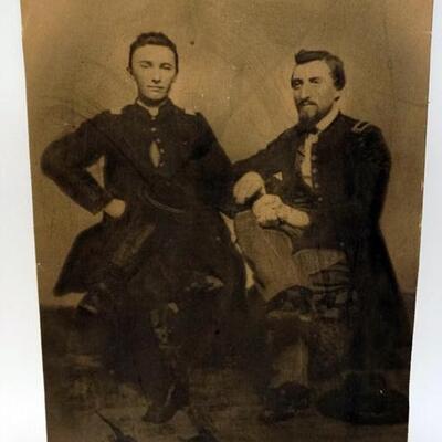 1107	IMAGE OF CAPT JACOB MCPHERSON HENDRICKSON AND UNIDENTIFIED SOLDIER, 4 IN X 19 IN
