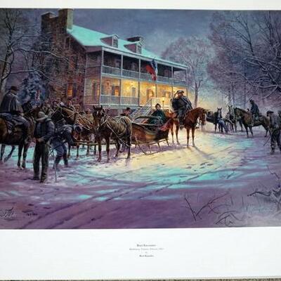 1029	MORT KUNSTLER LIMITED ED PRINT  SIGNED AND NUMBERED 163, *BRIEF ENCOUNTER*. 25 IN X 31 1/4 IN OVERALL
