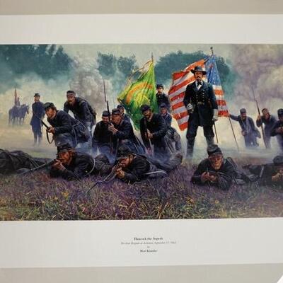 1057	MORT KUNSTLER LIMITED ED PRINT  SIGNED AND NUMBERED 783, *HANCOCK THE SUPERB*. 25 1/4 IN X 16 1/2  IN OVERALL
