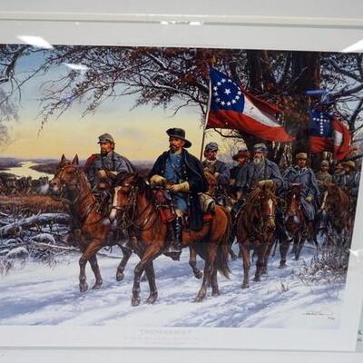 1095	LIMITED EDITION CIVIL WAR PRINT BY JOHN PAUL STRAIN, *THUNDERBOLT*  31 IN X 25 IN, 510/950
