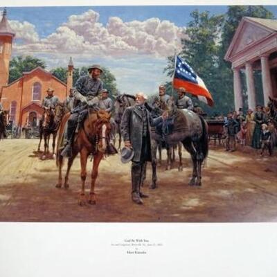 1058	MORT KUNSTLER LIMITED ED PRINT  SIGNED AND NUMBERED 447, *GOD BE WITH YOU*. 22 1/2 IN X 35  IN OVERALL
