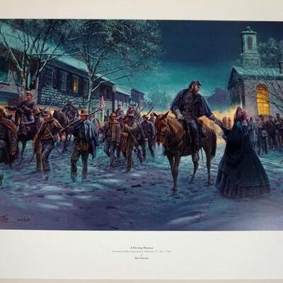 1037	MORT KUNSTLER LIMITED ED PRINT  SIGNED AND NUMBERED 447, *A FLEETING MOMENT*. 24 IN X 31 IN OVERALL
