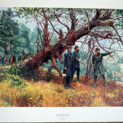1039	MORT KUNSTLER LIMITED ED PRINT  SIGNED AND NUMBERED 451, *THE COMMANDERS OF MANASSAS*. 25 1/2 IN X 32 IN OVERALL
