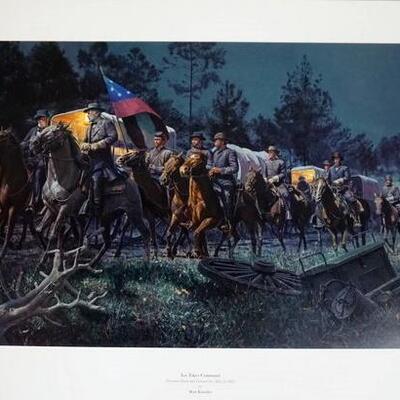 1005	MORT KUNSTLER LIMITED ED PRINT  SIGNED AND NUMBERED 543, *LEE TAKES COMMAND*. 22 IN X 34 1/4 IN OVERALL
