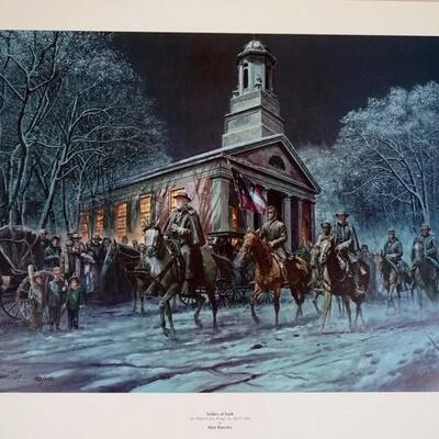 1007	MORT KUNSTLER LIMITED ED PRINT  SIGNED AND NUMBERED 782, *SOLDIER OF FAITH*. 24 IN X 30 IN OVERALL
