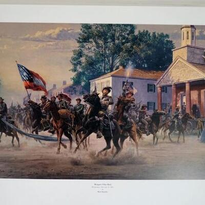 1018	MORT KUNSTLER LIMITED ED PRINT  SIGNED AND NUMBERED 448, *MORGANS OHIO RAID*. 21 5/8 IN X 33 IN OVERALL
