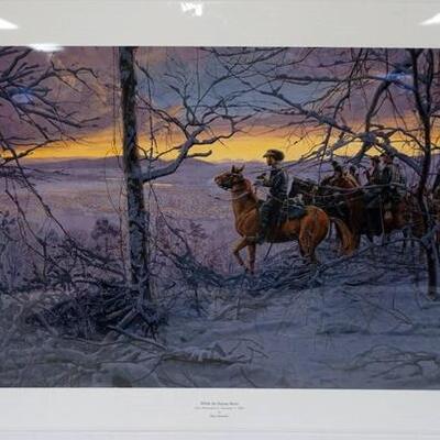 1078	MORT KUNSTLER LIMITED ED PRINT  SIGNED AND NUMBERED 1105, *WHILE THE ENEMY RESTS*. 22 1/2 IN X 33 1/2 IN OVERALL
