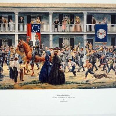 1048	MORT KUNSTLER LIMITED ED PRINT  SIGNED AND NUMBERED 632, *COVERED WITH GLORY*. 17 1/2 IN X 33 1/2  IN OVERALL
