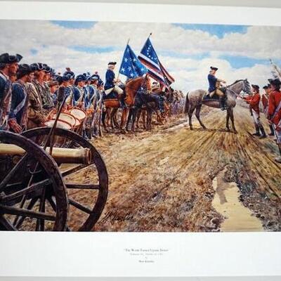 1053	MORT KUNSTLER LIMITED ED PRINT  SIGNED AND NUMBERED 135, *THE WORLD TURNED UPSIDE DOWN*. 23 IN X 33 1/2  IN OVERALL
