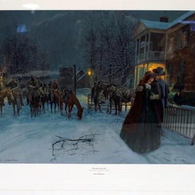 1077	MORT KUNSTLER LIMITED ED PRINT  SIGNED AND NUMBERED 2238, *WAYSIDE FAREWELL*. 22 1/4 IN X 33 IN OVERALL
