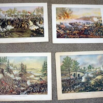 1098	GROUP OF 4 REPRODUCTION CIVIL WAR PRINTS, 24 1/2 IN X 18 3/4 IN
