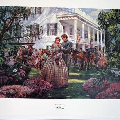 1031	MORT KUNSTLER LIMITED ED PRINT  SIGNED AND NUMBERED 516, *MAGNOLIA MORNING*. 24 IN X 31 1/2 IN OVERALL
