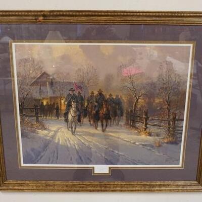 1134	FRAMED PRINT DEPICTING THE CIVIL WAR BY G HARVEY, LIMIT ED ARTIST PROOF & NUMBERED 237/250, *LEE AND LONGSTREET* W/COA, 31 1/2 IN X...