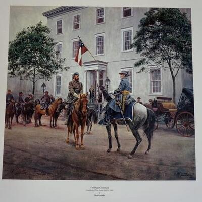 1065	MORT KUNSTLER LIMITED ED PRINT  SIGNED AND NUMBERED 758 , *THE HIGH COMMAND*. 23 1/2 IN X 24 1/4  IN OVERALL
