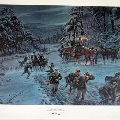1017	MORT KUNSTLER LIMITED ED PRINT  SIGNED AND NUMBERED 1000, *THE WINDS OF WINTER*. 23 3/4 IN X 31 3/4 IN OVERALL
