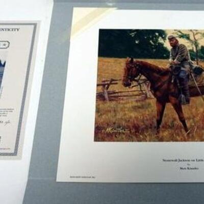 1106	MORT KUNSTLER LIMITED ED PRINT  SIGNED AND NUMBERED 783, *STONEWALL JACKSON ON LITTLE SORREL*, 15 IN X 13 1/2 IN 
