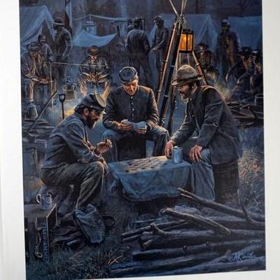 1016	MORT KUNSTLER LIMITED ED PRINT  SIGNED AND NUMBERED 1104, *LETTER FROM HOME*. 25 1/2 IN X 20 3/4 IN OVERALL
