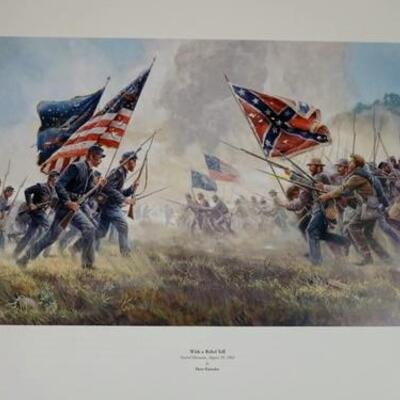 1034	MORT KUNSTLER LIMITED ED PRINT  SIGNED AND NUMBERED 782, *WITH A REBEL YELL*. 18 1/2 IN X 35 IN OVERALL
