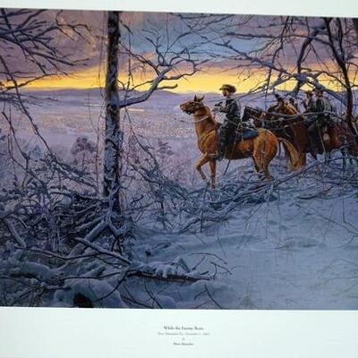 1068	MORT KUNSTLER LIMITED ED PRINT  SIGNED AND NUMBERED 1850, *THE ENEMY RESTS*. 23 1/2 IN X 33 1/2  IN OVERALL
