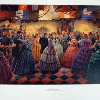 1067	MORT KUNSTLER LIMITED ED PRINT  SIGNED AND NUMBERED 780, *CANDLELIGHT AND ROSES*. 23 1/2 IN X 33  IN OVERALL
