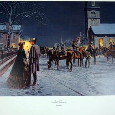 1066	MORT KUNSTLER LIMITED ED PRINT  SIGNED AND NUMBERED 1324 , *REMEMBER ME*. 23 1/2 IN X 33  IN OVERALL
