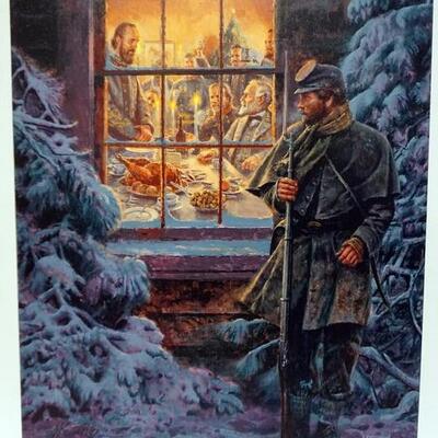 1081	MORT KUNSTLER LIMITED ED GICLEE ON CANVAS  SIGNED AND NUMBERED CG 14/50, *HOW REAL SOLDIERS LIVE*. 21 IN X 17 IN OVERALL
