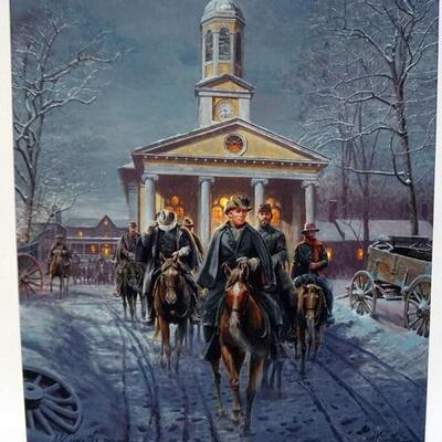 1080	MORT KUNSTLER LIMITED ED GICLEE ON CANVAS  SIGNED AND NUMBERED SGS 44/50, *THE GREY GHOST*. 18 IN X 21 IN OVERALL
