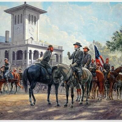 1088	MORT KUNSTLER LIMITED ED GICLEE ON CANVAS  SIGNED AND NUMBERED CG 11/50, *UNCONQUERED SPIRIT*. 31 IN X 21 IN OVERALL
