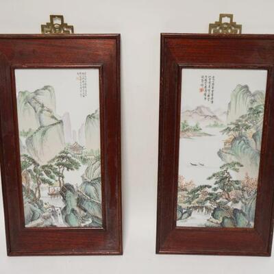 1179	PAIR OF WOOD FRAMED PORCELAIN ASIAN TILES, 9 IN X 16 3/4 IN	50	100	25	PLEASE PAY ATTENTION FOR DAILY ADDITIONS TO THIS SALE. PARTIAL...