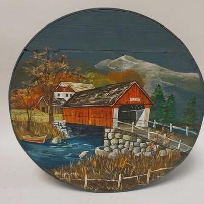 1230	COUNTRY PAINT DECORATED BOX W/STREAM COVERED BRIDGE & BARN SIGNED HEILMAN, 16 1/2 X 7 1/2 IN HIGH	50	100	25	PLEASE PAY ATTENTION FOR...
